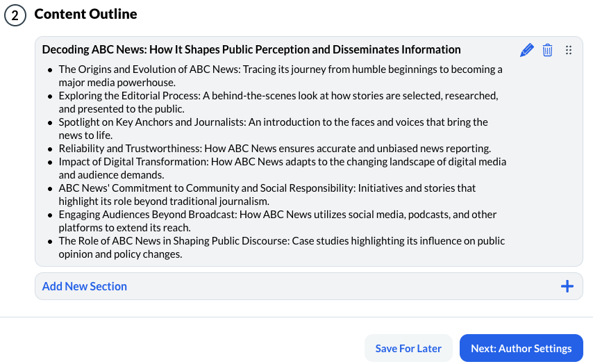 Wealthy Affiliate Content creator outline